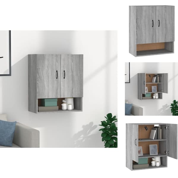 Opbevaringsskabe - Living vægskab 60x31x70 cm konstrueret træ grå sonoma-eg