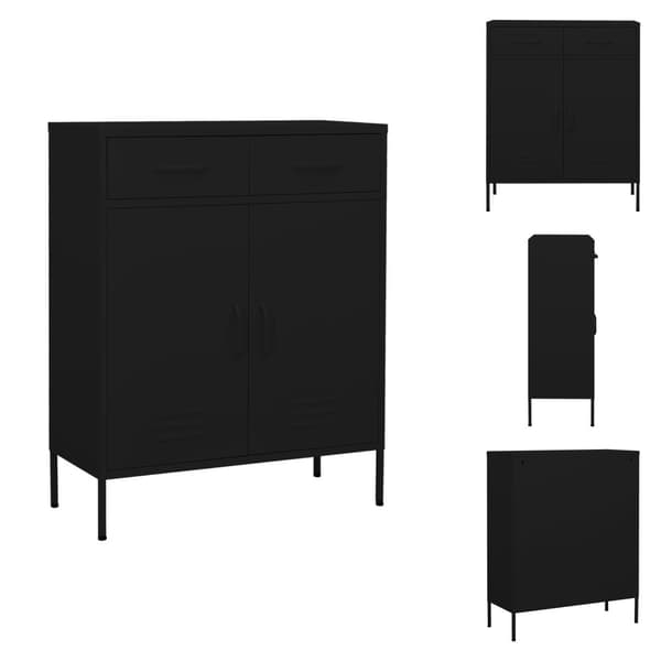 Opbevaringsskabe - Living opbevaringsskab 80x35x101,5 cm stål sort