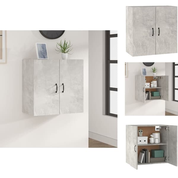 Förvaringsskåp & garderober - Living Väggskåp betonggrå 60x31x60 cm konstruerat trä
