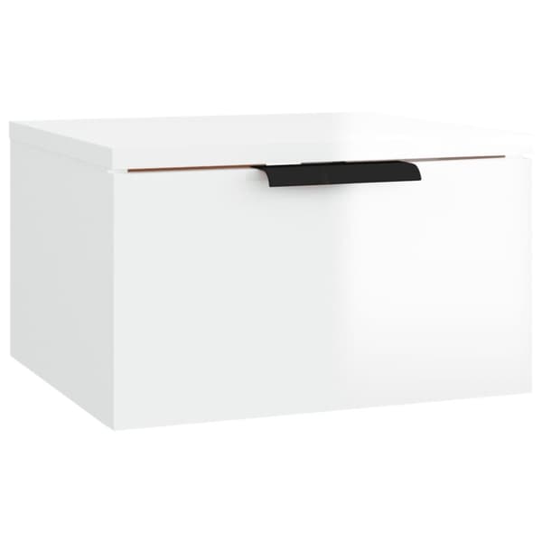 Opbevaringsskabe - Living væghængt sengebord 34x30x20 cm hvid højglans