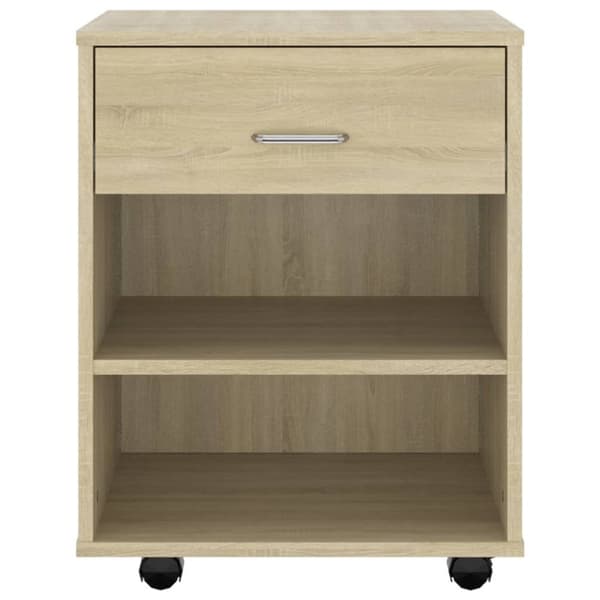 Opbevaringsskabe - Living skab med hjul 46x36x59 cm konstrueret træ sonoma-eg