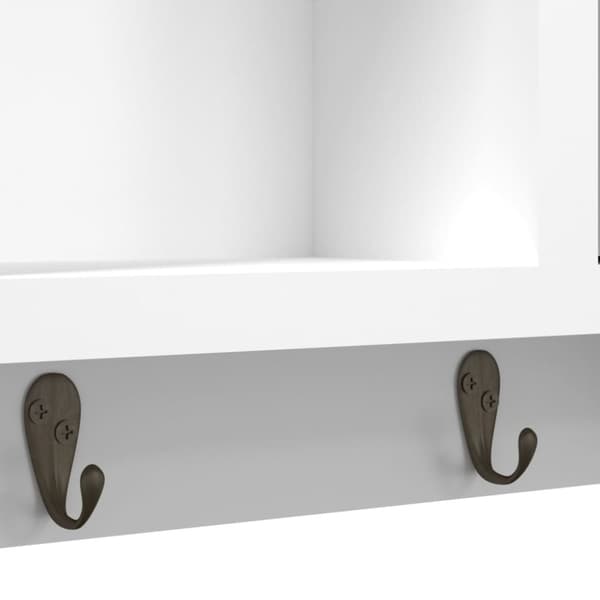 Opbevaringsskabe - Living nøgleskab 40x8,5x20 cm konstrueret træ og stål hvid