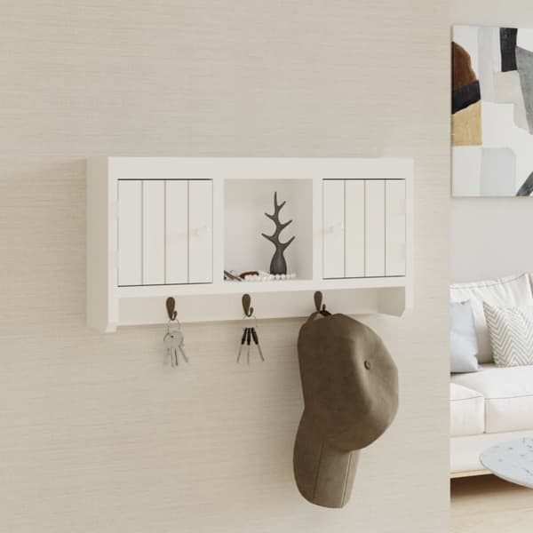 Opbevaringsskabe - Living nøgleskab 40x8,5x20 cm konstrueret træ og stål hvid