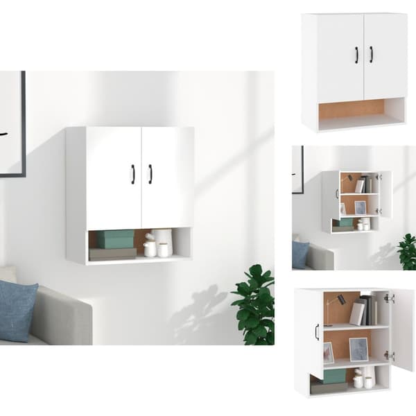 Opbevaringsskabe - Living vægskab 60x31x70 cm konstrueret træ hvid