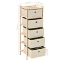 Miniatyrbillede 7 af 7: Opbevaringsskabe - Living opbevaringsstativ med 5 stofkurve cedertræ beige