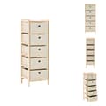 Miniatyrbillede 1 af 7: Opbevaringsskabe - Living opbevaringsstativ med 5 stofkurve cedertræ beige