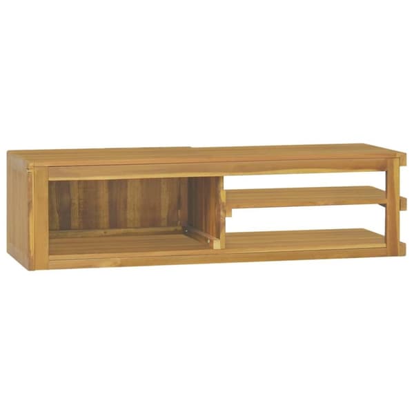 Opbevaringsskabe - Living væghængt badeværelsesskab 110x40x30 cm massivt teaktræ