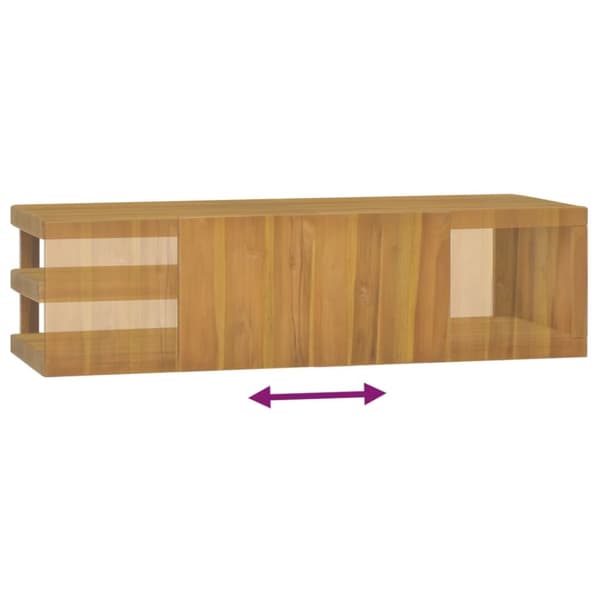 Opbevaringsskabe - Living væghængt badeværelsesskab 110x40x30 cm massivt teaktræ