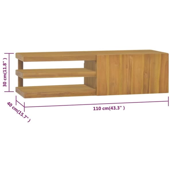 Opbevaringsskabe - Living væghængt badeværelsesskab 110x40x30 cm massivt teaktræ