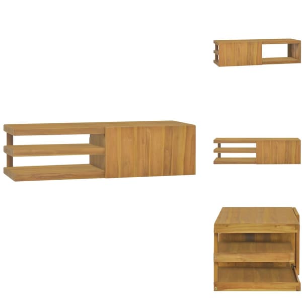 Opbevaringsskabe - Living væghængt badeværelsesskab 110x40x30 cm massivt teaktræ