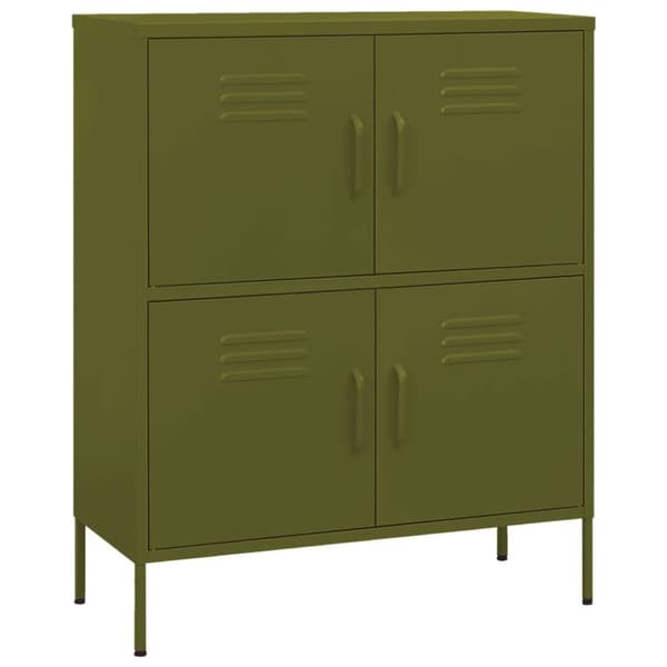 Opbevaringsskabe - Living opbevaringsskab 80x35x101,5 cm stål olivengrøn