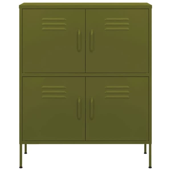 Opbevaringsskabe - Living opbevaringsskab 80x35x101,5 cm stål olivengrøn