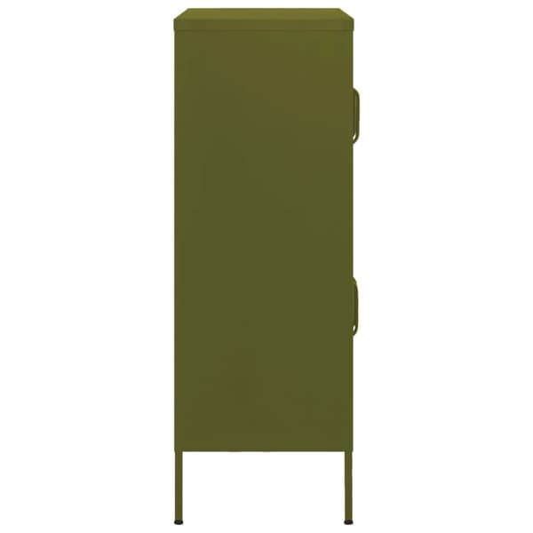 Opbevaringsskabe - Living opbevaringsskab 80x35x101,5 cm stål olivengrøn