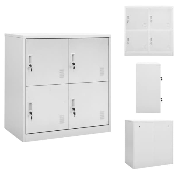 Opbevaringsskabe - Living skab 90x45x92,5 cm stål lysegrå