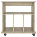 Miniatyrbillede 5 af 8: Opbevaringsskabe - Living skab med hjul 60x45x60 cm konstrueret træ sonoma-eg