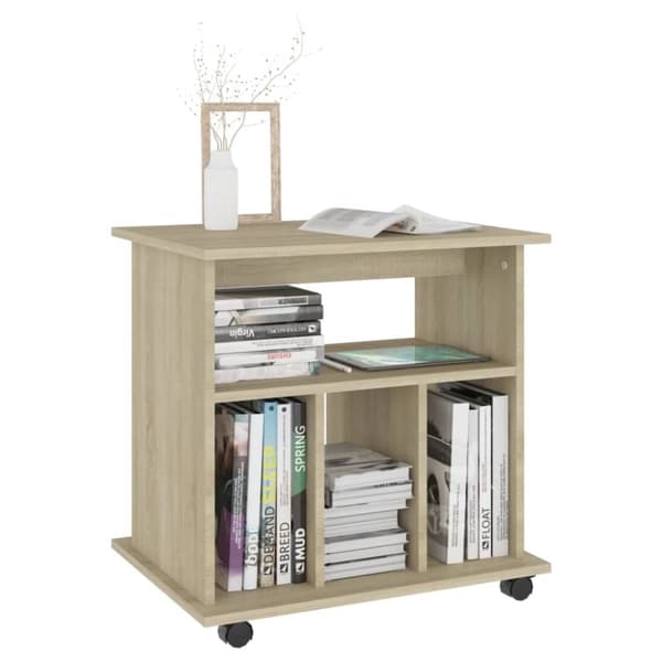 Opbevaringsskabe - Living skab med hjul 60x45x60 cm konstrueret træ sonoma-eg