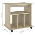 Miniatyrbillede 8 af 8: Opbevaringsskabe - Living skab med hjul 60x45x60 cm konstrueret træ sonoma-eg