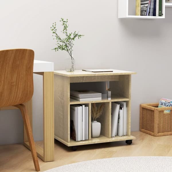 Opbevaringsskabe - Living skab med hjul 60x45x60 cm konstrueret træ sonoma-eg