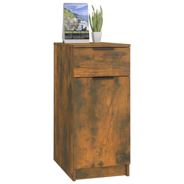 Opbevaringsskabe - Living skrivebord 33,5x50x75 cm konstrueret træ røget egetræsfarve