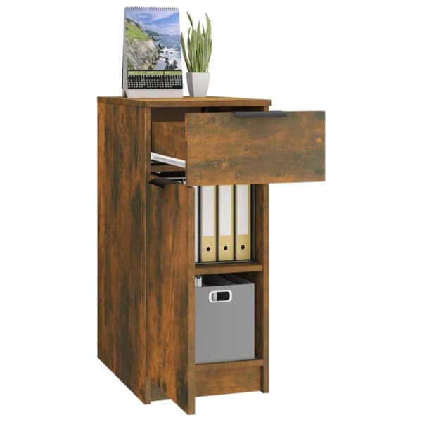 Opbevaringsskabe - Living skrivebord 33,5x50x75 cm konstrueret træ røget egetræsfarve