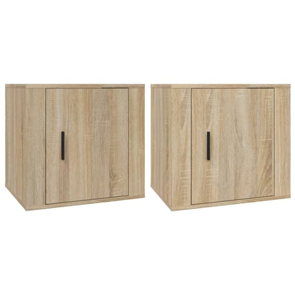 Förvaringsskåp & garderober - Living Sängbord 2 st sonoma-ek 50x39x47 cm