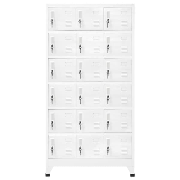Opbevaringsskabe - Living lockerskab med 18 rum 90x40x180 cm metal