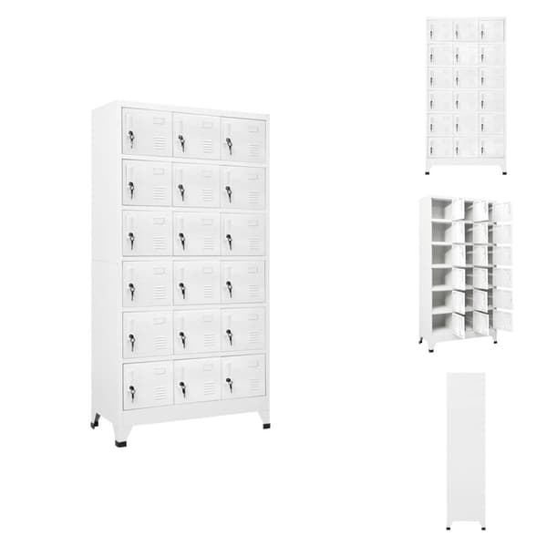Opbevaringsskabe - Living lockerskab med 18 rum 90x40x180 cm metal