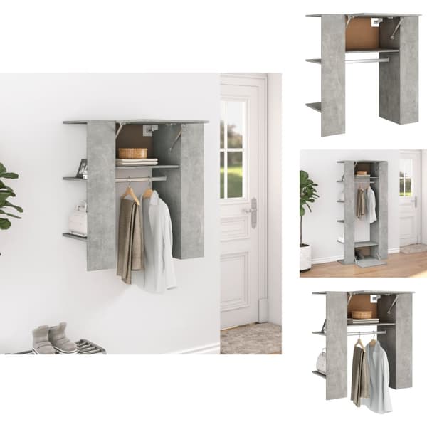 Förvaringsskåp & garderober - Living Hallskåp betonggrå 97,5x37x99 cm konstruerat trä