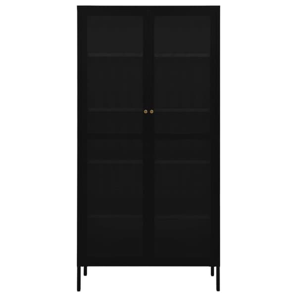 Opbevaringsskabe - Living udstillingsskab 90x40x180 cm stål og hærdet glas sort