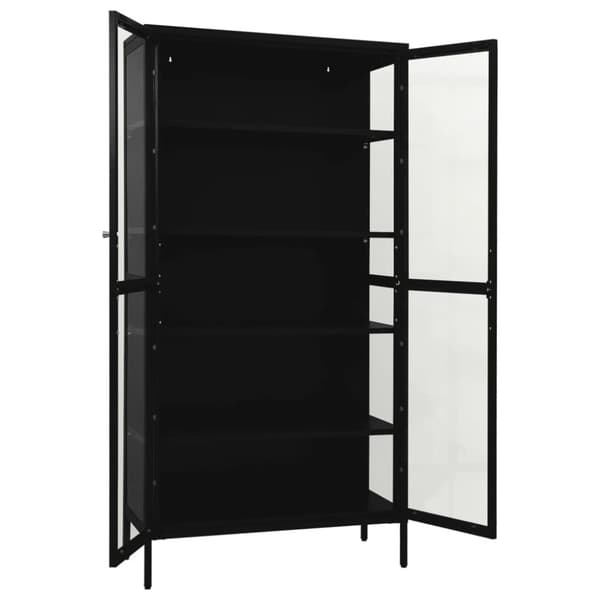Opbevaringsskabe - Living udstillingsskab 90x40x180 cm stål og hærdet glas sort
