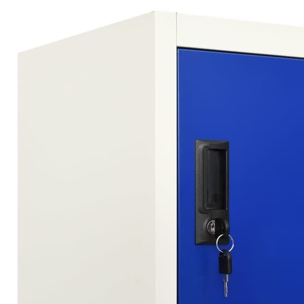 Opbevaringsskabe - Living skab 90x45x180 cm stål grå og blå