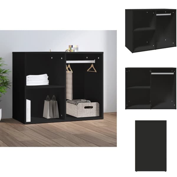 Opbevaringsskabe - Living skab 80x40x65 cm konstrueret træ sort