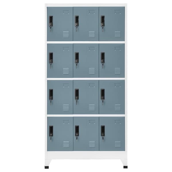 Opbevaringsskabe - Living skab 90x45x180 cm stål lysegrå og mørkegrå