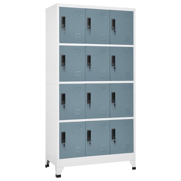 Opbevaringsskabe - Living skab 90x45x180 cm stål lysegrå og mørkegrå