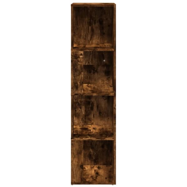 Opbevaringsskabe - Living hjørnereol 33x33x132 cm konstrueret træ røget egetræsfarve