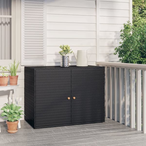 Opbevaringsskab til haven 100x55,5x80 cm polyrattan sort - Opbevaringsskab - Opbevaringsskabe - Home & Living