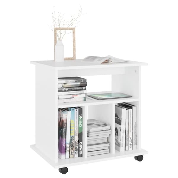 Rulleskab 60x45x60 cm konstrueret træ hvid - Opbevaringsskab - Opbevaringsskabe - Home & Living