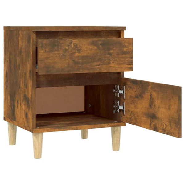 Sengeborde 2 stk. 40x35x50 cm røget egetræsfarve - Sengebord - Sengeborde - Home & Living