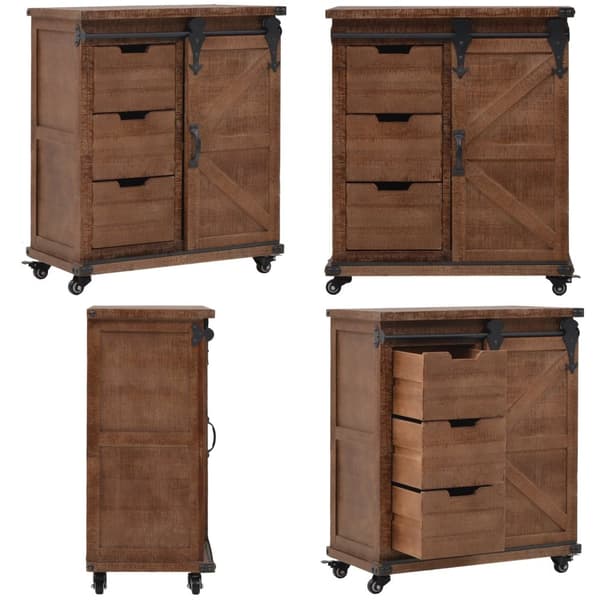 Skab 64x33,5x75 cm massivt grantræ brun - Skab - Skabe - Home & Living