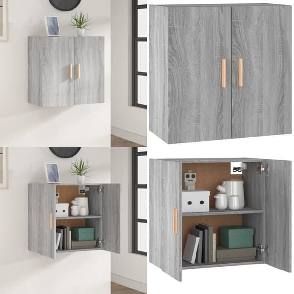 Vægskab 60x30x60 cm konstrueret træ grå sonoma-eg - Vægskab - Vægskabe - Home & Living