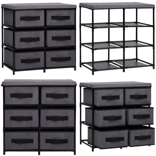 Opbevaringsreol med 6 skuffer 55x29x55 cm stål grå - Opbevaringsreol - Opbevaringsreoler - Home & Living