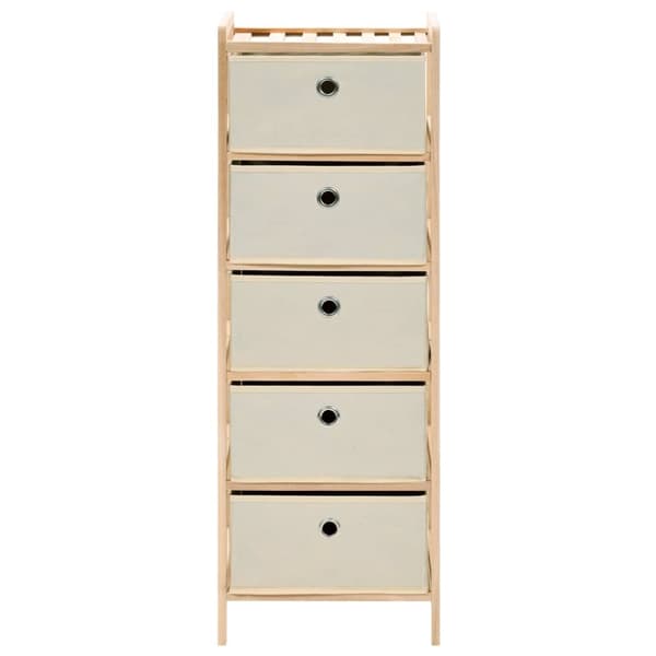 Opbevaringsstativer med 5 stofkurve 2 stk. Cedertræ beige - Opbevaringsstativ - Opbevaringsstativer - Home & Living