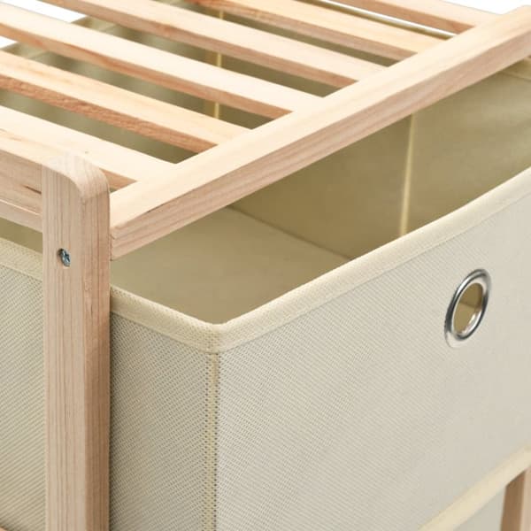Opbevaringsstativer med 5 stofkurve 2 stk. Cedertræ beige - Opbevaringsstativ - Opbevaringsstativer - Home & Living