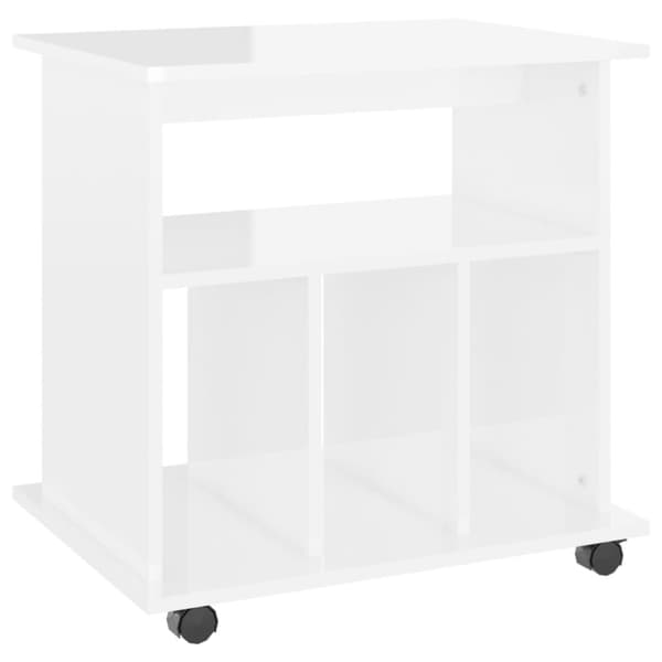 Rulleskab 60x45x60 cm konstrueret træ hvid højglans - Opbevaringsskab - Opbevaringsskabe - Home & Living