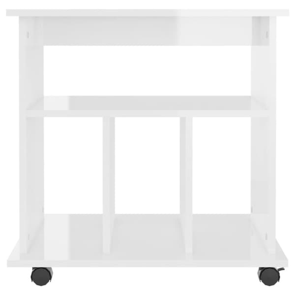 Rulleskab 60x45x60 cm konstrueret træ hvid højglans - Opbevaringsskab - Opbevaringsskabe - Home & Living