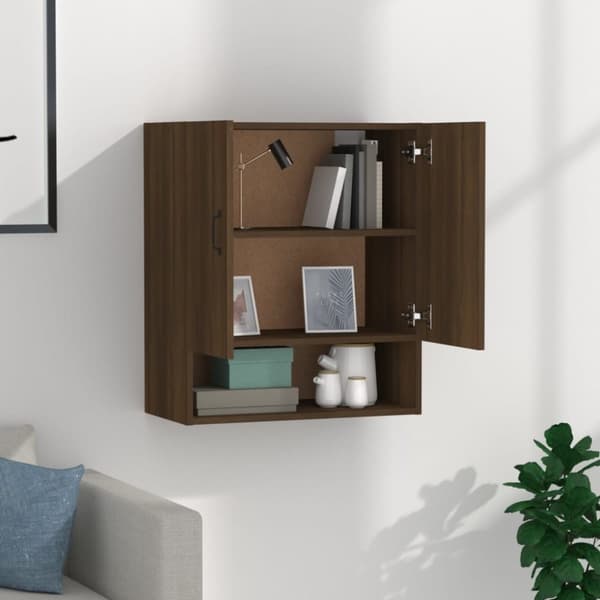 Vægskab 60x31x70 cm konstrueret træ brun egetræsfarve - Vægskab - Vægskabe - Home & Living