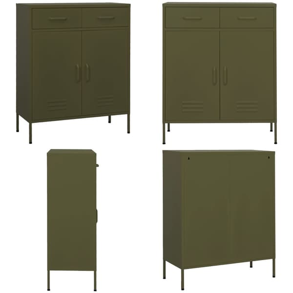 Opbevaringsskab 80x35x101,5 cm stål olivengrøn - Opbevaringsskab - Opbevaringsskabe - Home & Living