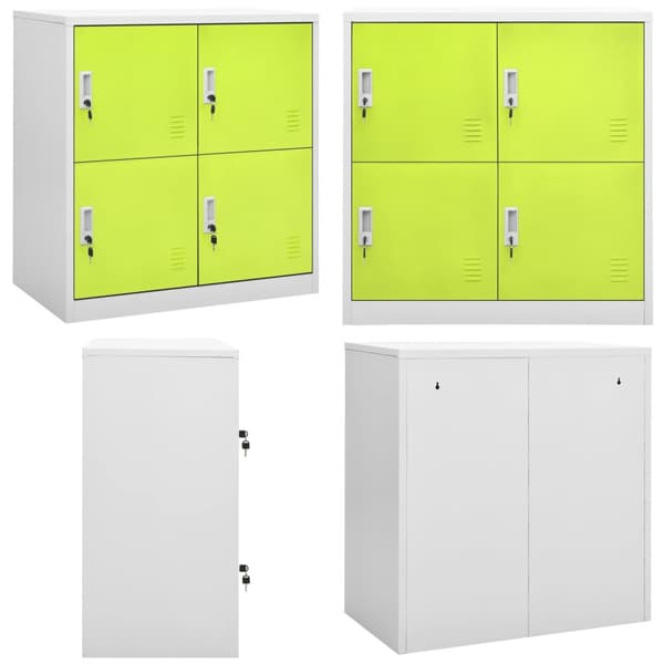 Skab 90x45x92,5 cm stål lysegrå og grøn - Skab - Skabe - Home & Living