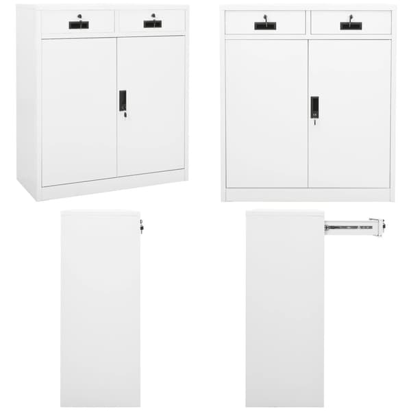 Kontorskab 90x40x102 cm stål hvid - Kontorskab - Kontorskabe - Home & Living
