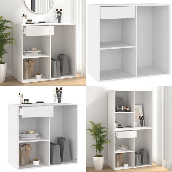 Badeværelsesskab 80x40x75 cm konstrueret træ hvid - Kosmetikskab - Kosmetikskabe - Home & Living